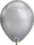 Set of 100 Balloons Latex Silver Chrome 18cm