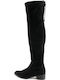 Wildleder Damenstiefel Über dem Knie Schwarz