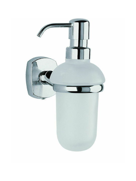 Bronze Art Επιτοίχιο Dispenser Γυάλινο Ασημί