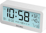 Bruno Ψηφιακό Ρολόι Επιτραπέζιο με Ξυπνητήρι Λευκό BRN-0062