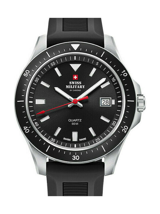 Swiss Military by Chrono Watch Battery with Black Rubber Strap