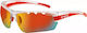 R2 Cycling Glasses Skinner with Red Frame & Multicolour Lenses