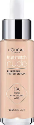 L'Oreal Paris True Match Nude Tinted Serum Liquid Make Up 0.5-2 Very Light 30ml