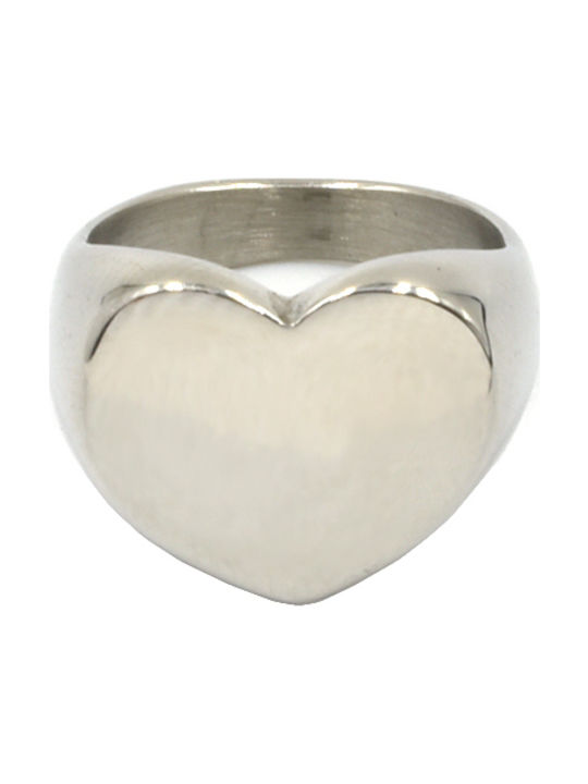 Stainless Steel Heart Seal Silver Heart Seal Ring