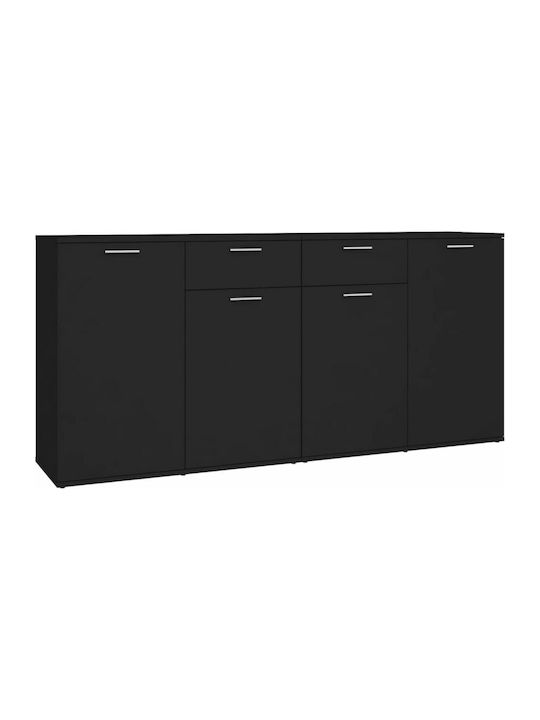 Wooden Buffet with Drawers Black L160xW36xH75cm