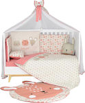 Bebe Stars Baby Crib Bedding Set Bunny 9pcs Pink