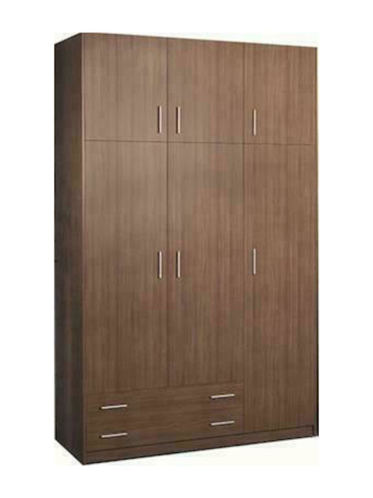 Ν30 Τρίφυλλη Ντουλάπα με Πατάρι Καρυδί 150x55x2...