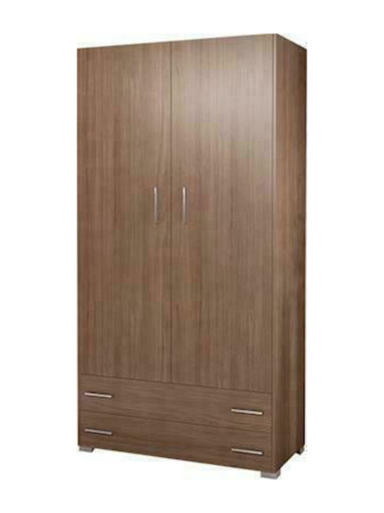 Double Door Wardrobe Ν1 Walnut 85x50x180cm
