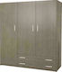 Triple Door Wardrobe Ν28 Ashtray 150x55x180cm