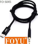 Foyu FO-S045 USB 2.0 Cable USB-C male - 3.5mm male Μαύρο 1m (03001LDF80BK)