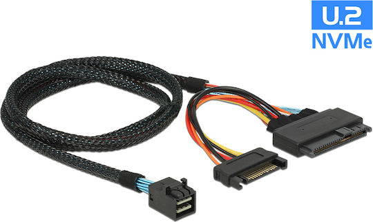 DeLock Mini SAS to 22-Pin SATA III Cable 0.75m Black (84821)