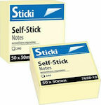 Sticki Post-it Notes Pad Cube 240 Sheets Yellow 5x5cm