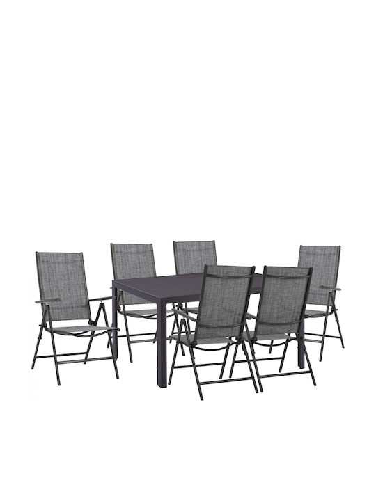 Set Outdoor Dining Grey 7pcs