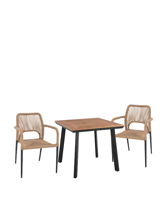 Set Sala De Mese Pentru Exterior 3 Piese Antracit