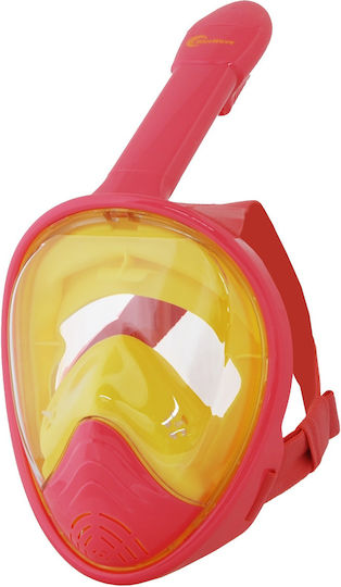 Bluewave Μάσκα Θαλάσσης Σιλικόνης Full Face Παιδική Junior Ροζ / Κίτρινο