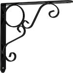 F.F. Group Metallic Corner Shelf Black 37x37mm 41738