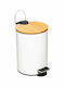 Metallic Bathroom Bin 3lt White