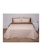 Viopros Κουβερλί Υπέρδιπλο Microfiber Μπεζ / Καφέ 220x240cm