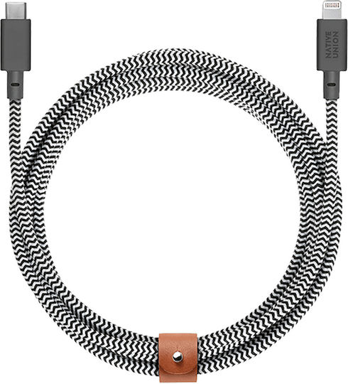 Native Union Belt Braided USB-C to Lightning Cable Γκρι 3m Zebra