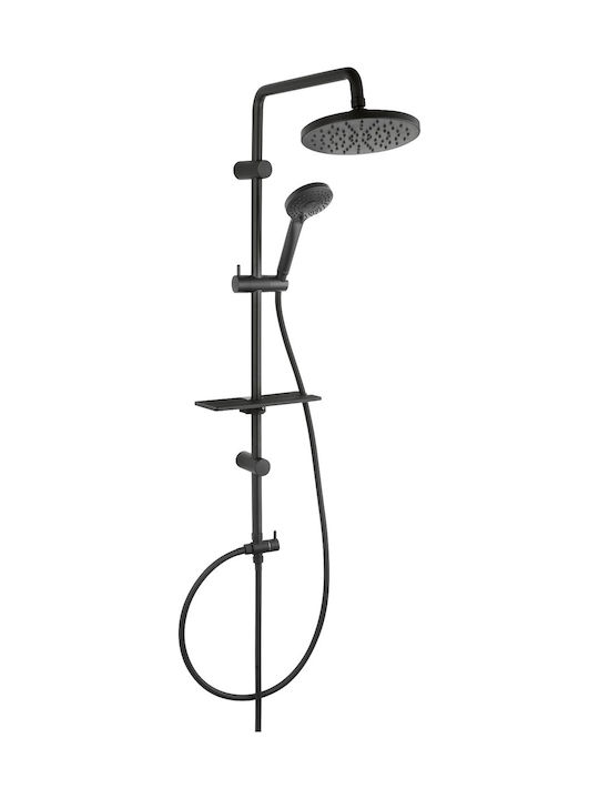 Ferro Rondo Shower Column without Mixer 106cm Black