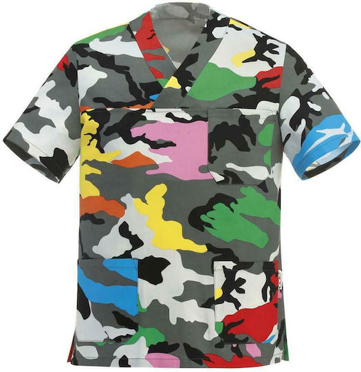 Egochef Rashguard Bucătar Bumbac Unisex Multicolor cu Mânecă lungă Leonardo Camouflage