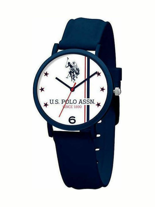 U.S. Polo Assn. Men's Watch 36mm Battery with Blue Rubber Strap