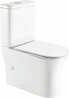 Pyramis Semeli Wall Mounted Porcelain Low Pressure Rectangular Toilet Flush Tank White