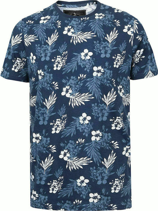 Tokyo Laundry Thorsby Thorsby Thorsby Tricou din bumbac cu imprimeu floral tropical 1C13056 - Albastru marin