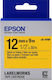 Epson LK-4YBP Ταινία Ετικετογράφου 9m x 12mm σε Κίτρινο Χρώμα