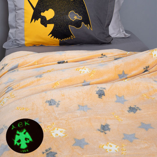 Palamaiki Κουβέρτα Fleece Aek Φωσφορίζουσα Κίτρινη 160x220εκ.