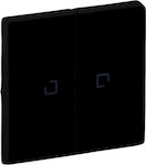 Legrand Valena Life Lighting Front Plate Switch Black Διπλή Α/Ρ 756222