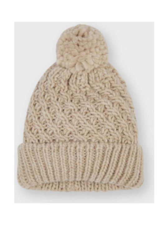 Mayoral Kids Beanie Knitted Beige