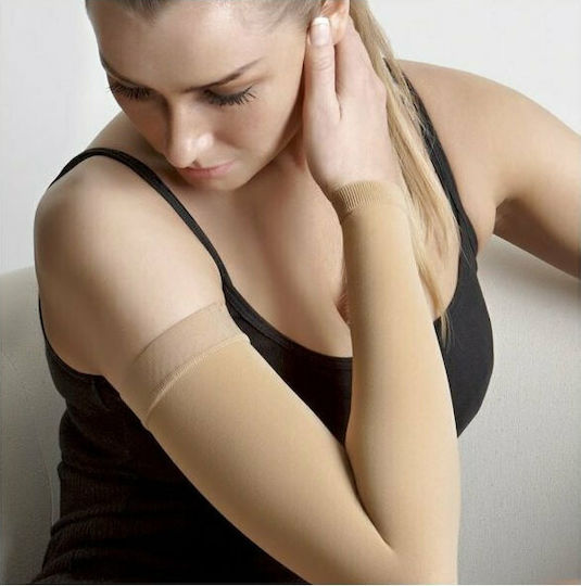 Maxis Lymphedema Sleeve With Silicone Lace Glove With Silicone 23-32 mmHg Beige