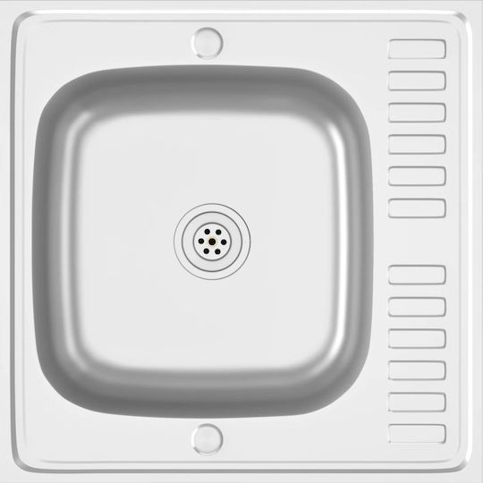 vidaXL Ένθετος Νεροχύτης Inox Μ60xΠ60cm Ασημί