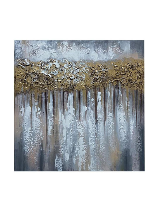 Fylliana Gold Πίνακας σε Καμβά 60x60cm