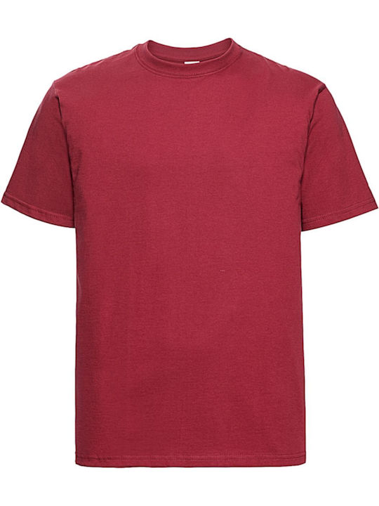 Russell Europe Classic Heavyweight Ανδρικό Διαφημιστικό T-shirt Κοντομάνικο Classic Red