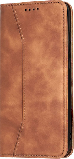 Bodycell PU Leather Wallet Δερματίνης Καφέ (Xiaomi Mi Note 10 Lite)