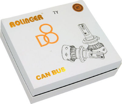 Rolinger Lămpi Autoturismului D8 H7 Canbus LED 6000K Alb rece 12V 36W 2buc