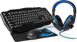Nedis GCK41100BKUS Combo Σετ Gaming Πληκτρολόγιο με διακόπτες και Φωτιζόμενα πλήκτρα & Ποντίκι (Αγγλικό US)