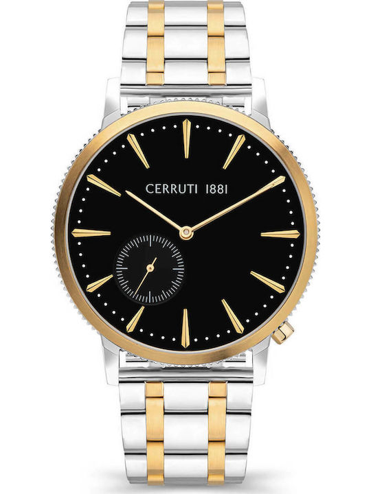 Cerruti Ανδρικό Ρολόι 41mm Χρονογράφος Μπαταρίας με Μεταλλικό Μπρασελέ