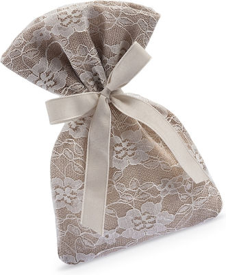 Παρίσης Wedding Favor Pouch with Burlap and Lace 40pcs