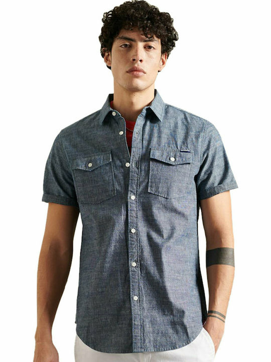 Superdry Long-sleeved Denim Shirt Blue