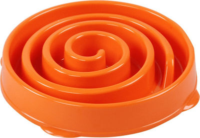 Pawise Swirl Large Kunststoff Schalen Futterspender für Hunde Orange Langsame Fütterung 27cm 11096