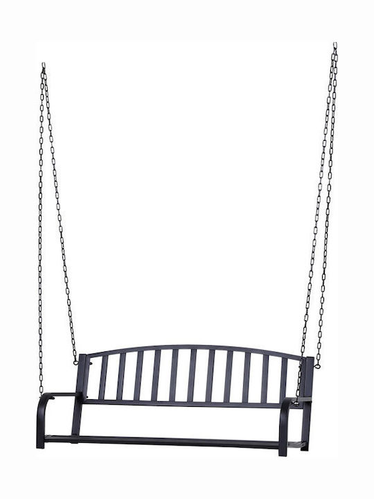 Metallic Swing Black Velvet-Black Metal with 220kg Maximum Weight Capacity L127xW60xH53cm