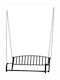 Metallic Swing Black Velvet-Black Metal with 220kg Maximum Weight Capacity L127xW60xH53cm