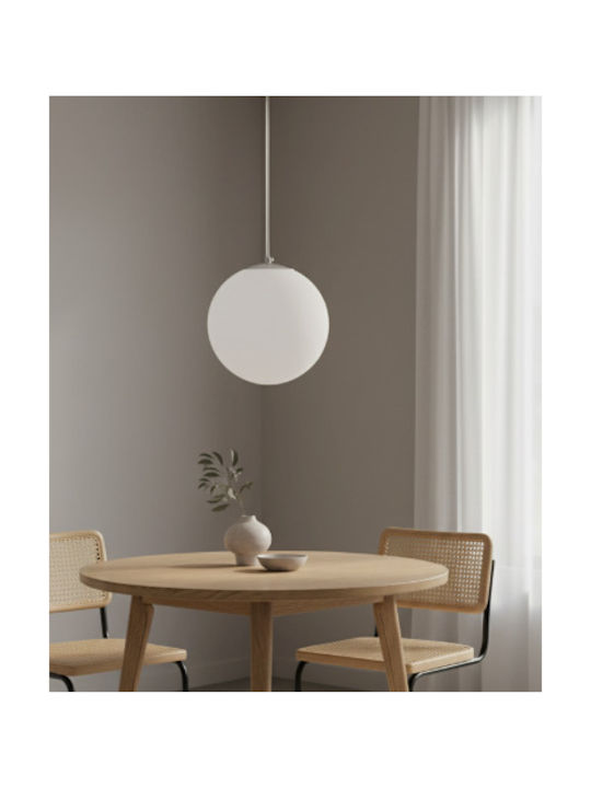 Home Lighting Se1125 1 Op Alessia Pendant Opal Κρεμαστό Φωτιστικό Λευκό Μπάλα με Ντουί E27 25x150x25εκ.