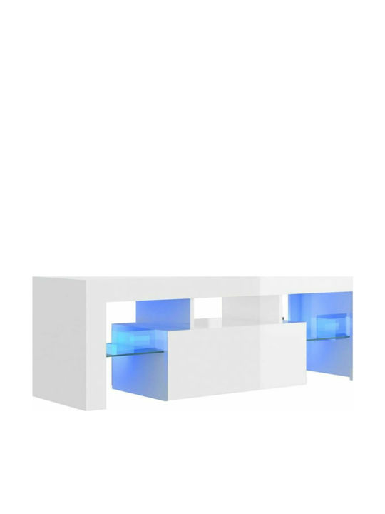 TV Stand with LED Lighting White L120xW35xH40cm