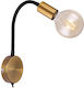 Globo Lighting Eddy Vintage Lamp Wall with Socket E27 and Switch Gold 30cm