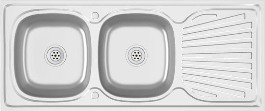 vidaXL Ένθετος Νεροχύτης Inox Μ120xΠ50cm Ασημί