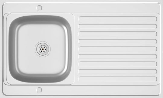 vidaXL Ένθετος Νεροχύτης Inox Μ100xΠ60cm Ασημί